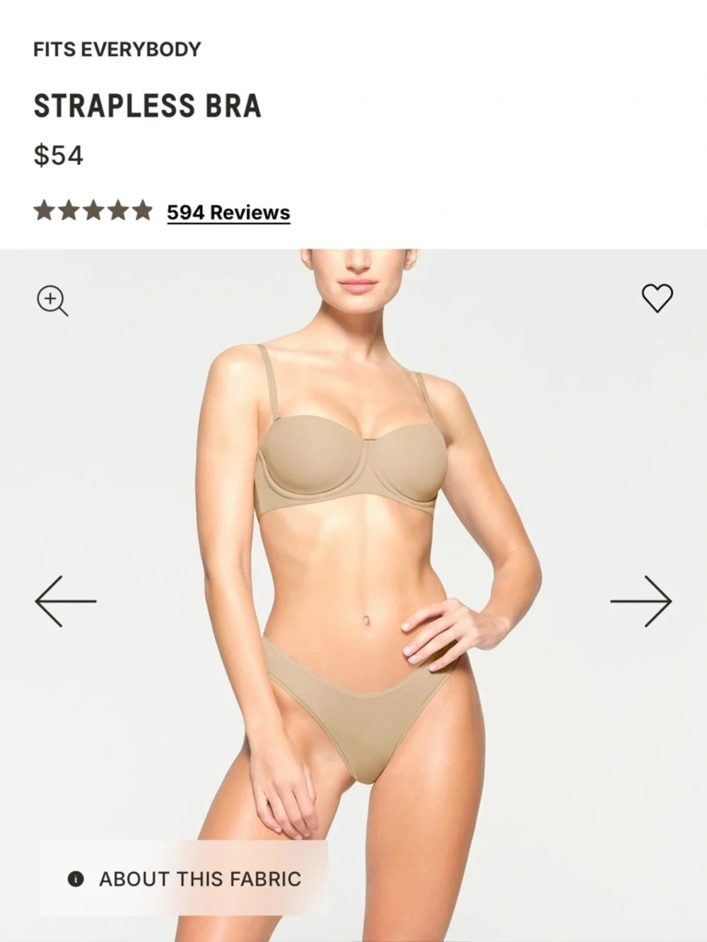 NWT Skims Fits Everybody Strapless Bra clay 32C - Picture 4 of 7